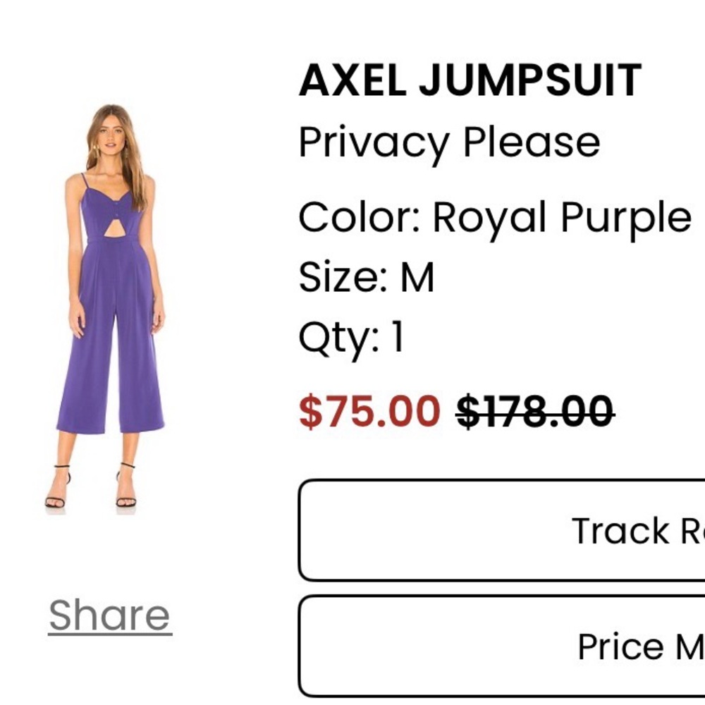 Privacy Please Axel Jumpsuit in Royal Purple